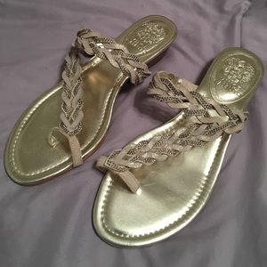 Vince Camuto Gold Toe Loop Sandal